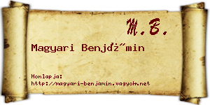 Magyari Benjámin névjegykártya